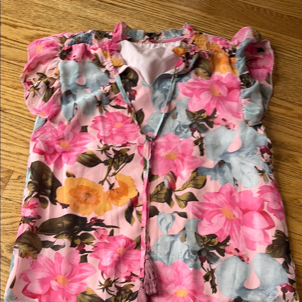 Floral Pink and Orange Dress